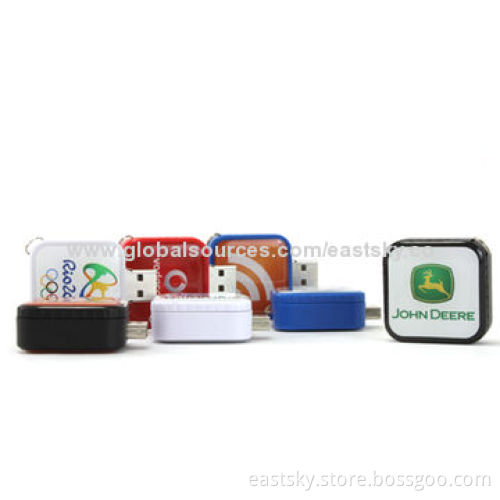 Promotional Square Swivel USB Flash Drive, Like a Square Box, 64MB to 32GB Memory CapacityNew